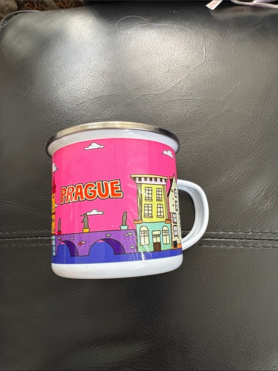 Other - Prague Pink Enamel Travel Mug - Coffee Cup